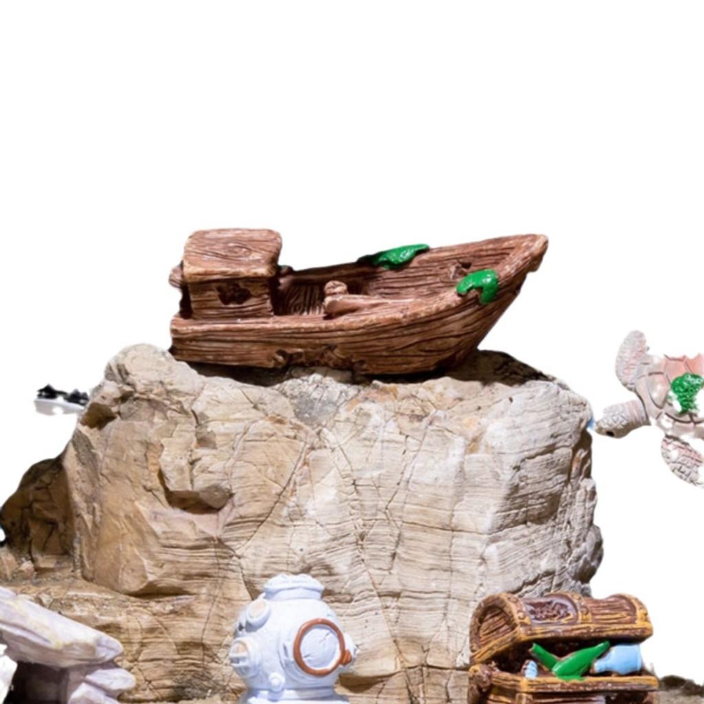 Resin Miniature Landscape Emulation Diving Helmet Turtle Decoration Aquarium