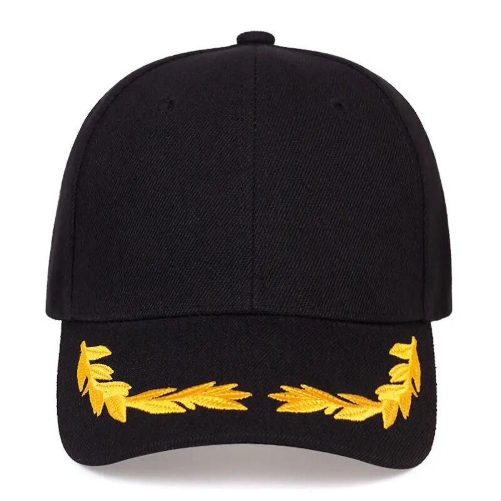 Brim Design Baseball Caps Wheat Ear Embroidery Sunscreen Hat Casual Hats  Outdoor Activities