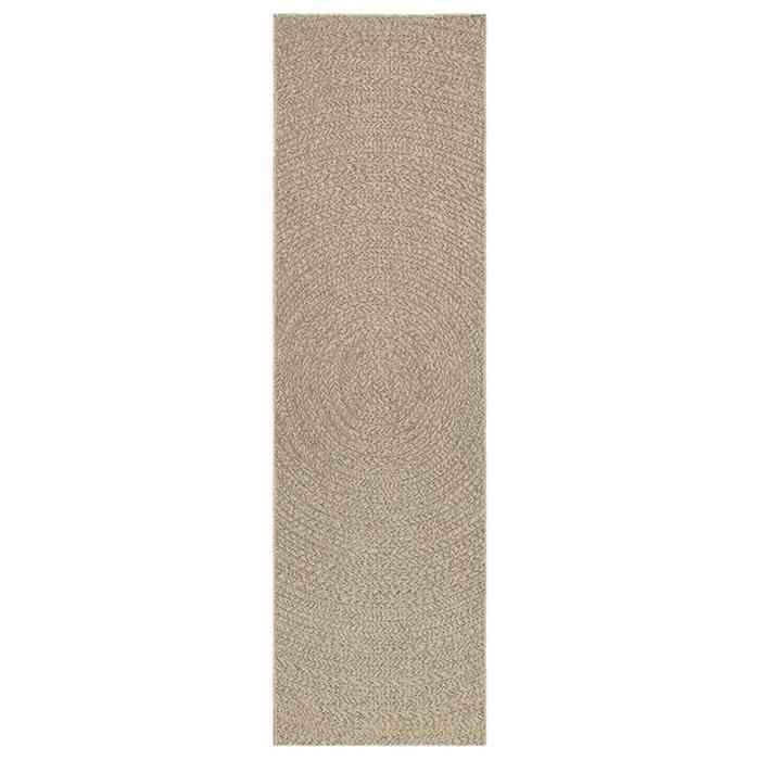 VidaXL Tapis ZIZUR beige 80x250 cm aspect de jute intérieur extérieur, tapis d'extérieur, tapis de sol, tapis d'intérieur, 4010404