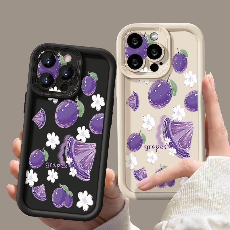 For iPhone 16 Pro Max Fruit Print Phone Case For iPhone 16e 15 14 13 12 Pro Max Plus 11 XR XS Flower Print Phone Case TPU Soft Shockproof Case Cover