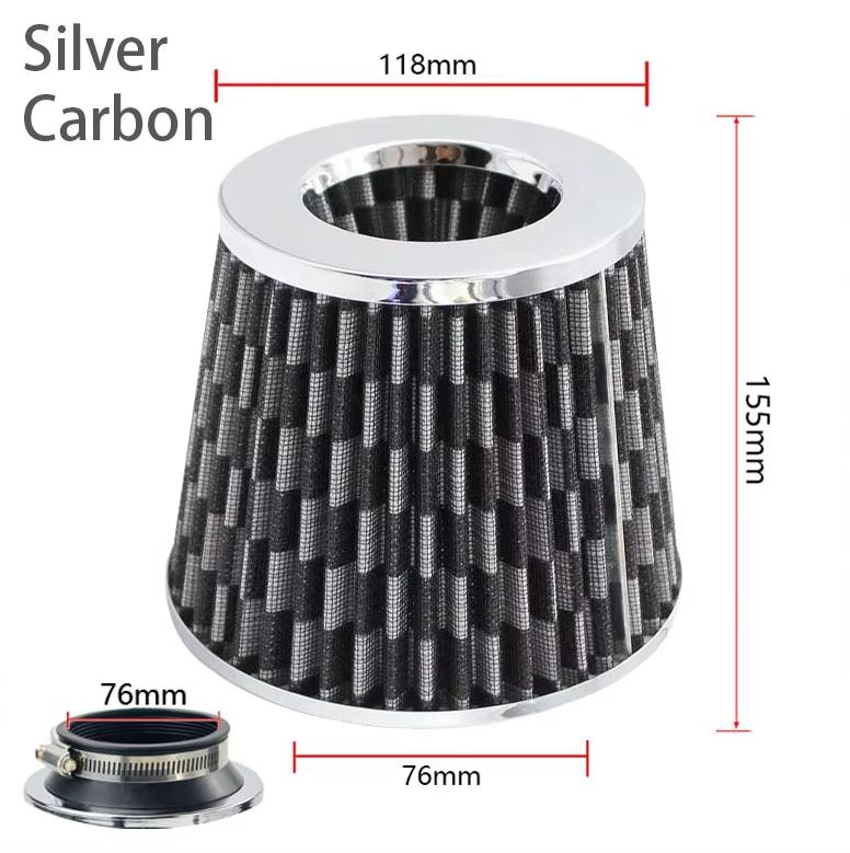Car Modified 76MM Universal High Flow Mushroom Head Air Filter Air Intake Kit For Automotive Parts Cold Air Intake Air Filter