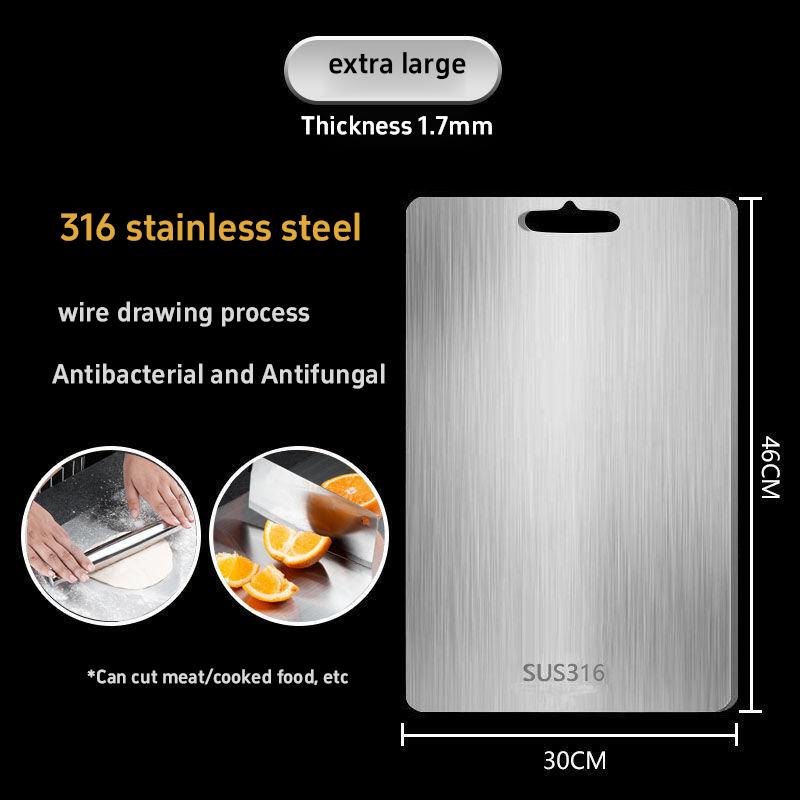 316 Stainless Steel Panel and Chopping Board Kitchen Household Thickened Double Sided Cutting Board Block Kneading Dough Boards