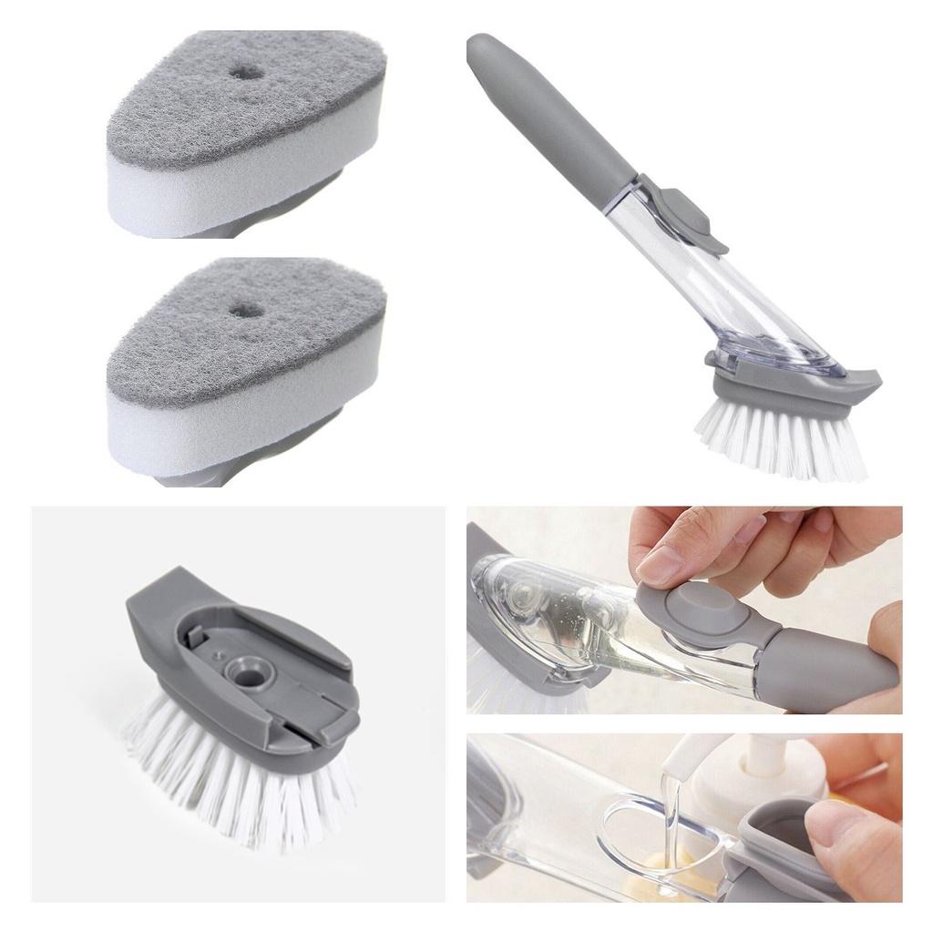 Kitchen Longhandle Cleaning Brush Bowl Washing Sponge Brush Accessories Pot
