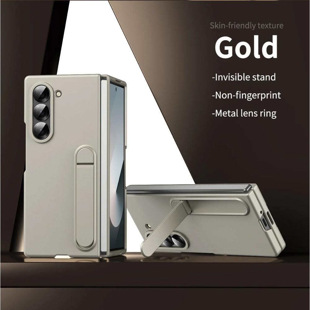 Alloy Metal Lens Protect Phone Case for Samsung Galaxy Z Fold 7 6 5 4 3 Ultra-thin Skin Feel Kickstand Shockproof Cover