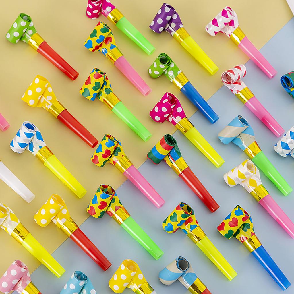 30PCS Colorful Whistles Toy Funny Toy Children Blowing Dragon Whistle Blow Roll Toys Baby Party Games Birthday Gifts Toddler Toy