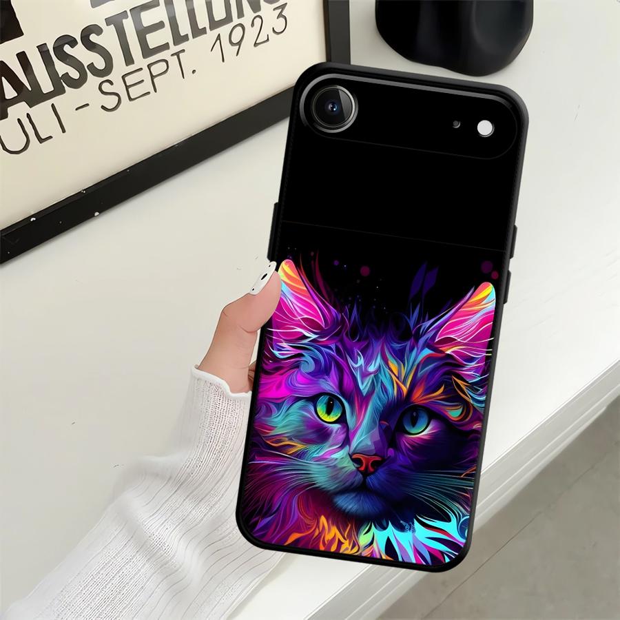 Cool Colored Cat Case for Apple iPhone 17 Pro Max 16 15 Pro 7 8 11 13 12 XR XS MAX Air 14 Funda Phone Cover