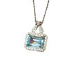S925 Sterling Silver Aquamarine Handbag Necklace with Zirconia - Elegant Women's Clavicle Chain Accessory