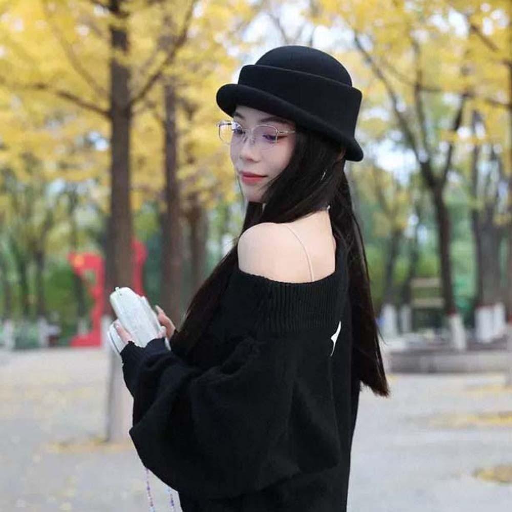 Versatile Woolen Rolled Edge Cap Beret Woolen Formal Hat Princess Hat British Top Hat Performances