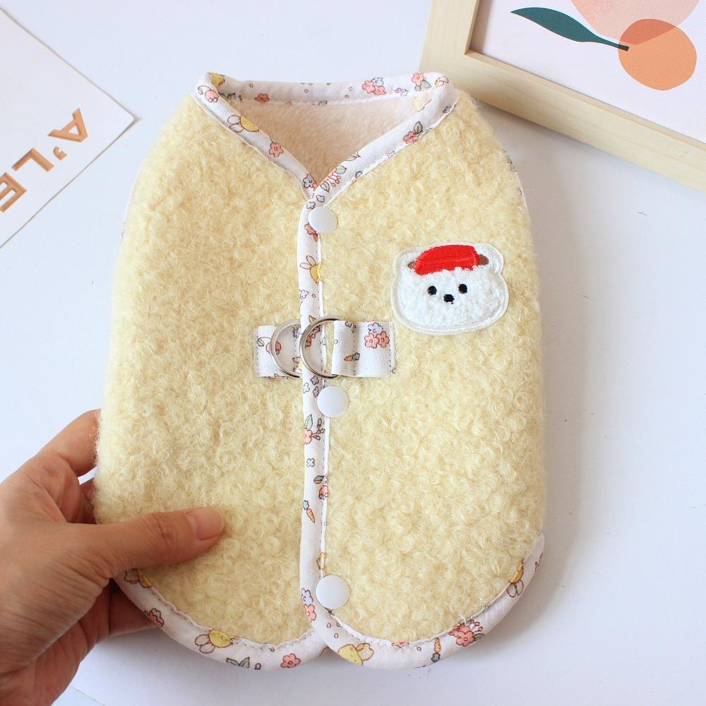 Cute Bear Pet Dog Clothes Thickened Teddy Bear Coat New Puppy Clothes Vest  Winter