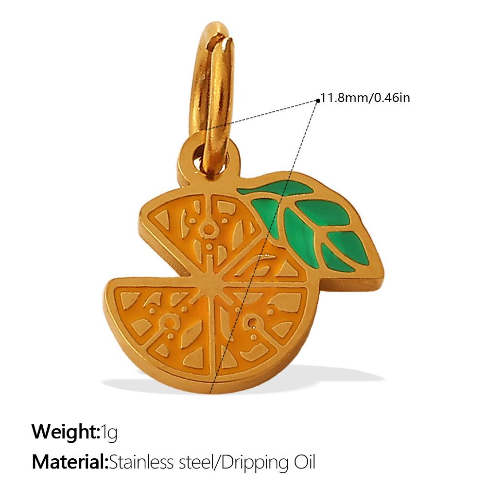 Dopamine Feng Shui Fruit Lemon Slices Oil Drip Necklace Bracelet Accessories Fresh Wind Pendant