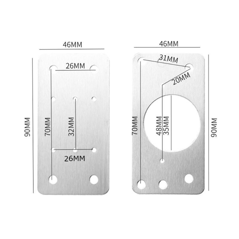 Pack of 2 Hinge Repair Plate Stainless Steel Cabinet Bracket Kit for Kitchen