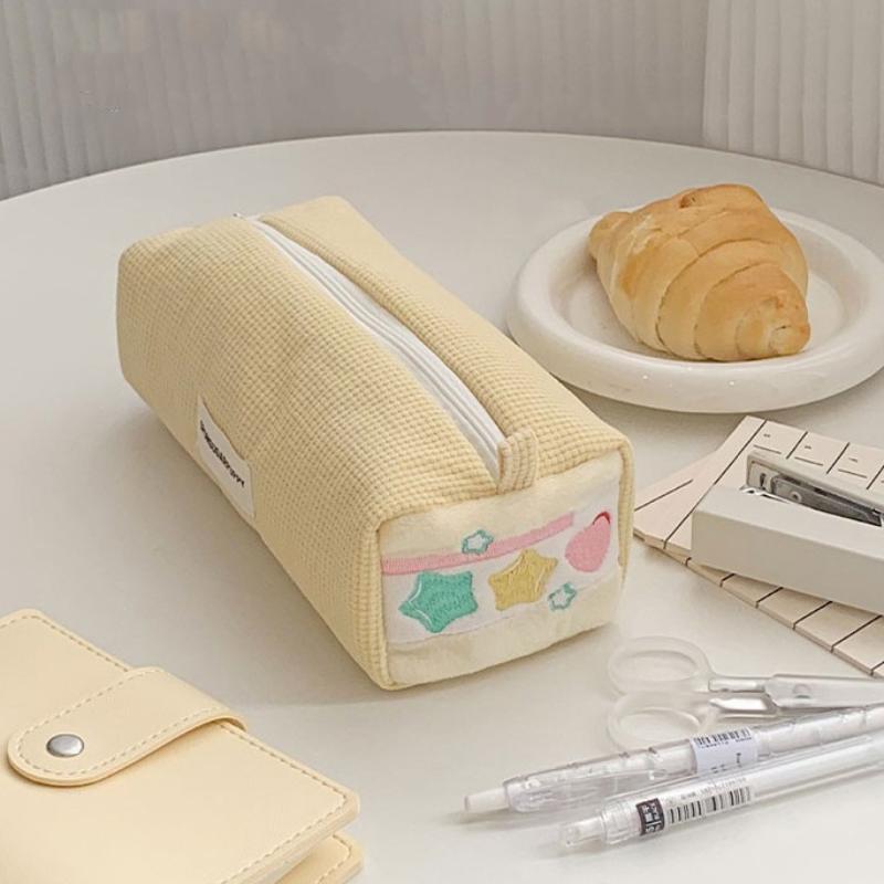 

Cute Sweet Large Capacity Stationery Bag INS Style Cream Strawberry Sandwich Pencil Case Multifunctional Portable Storage Bag