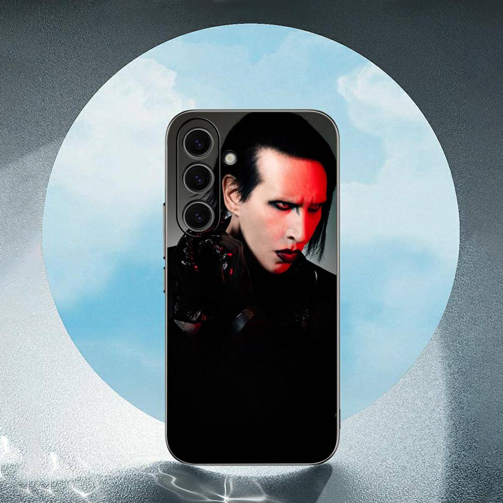 M-Marilyn M-Manson For Samsung Galaxy S23 S24 S25 Ultra S22 Plus S21 Black Soft Case Waterproof Soft Case