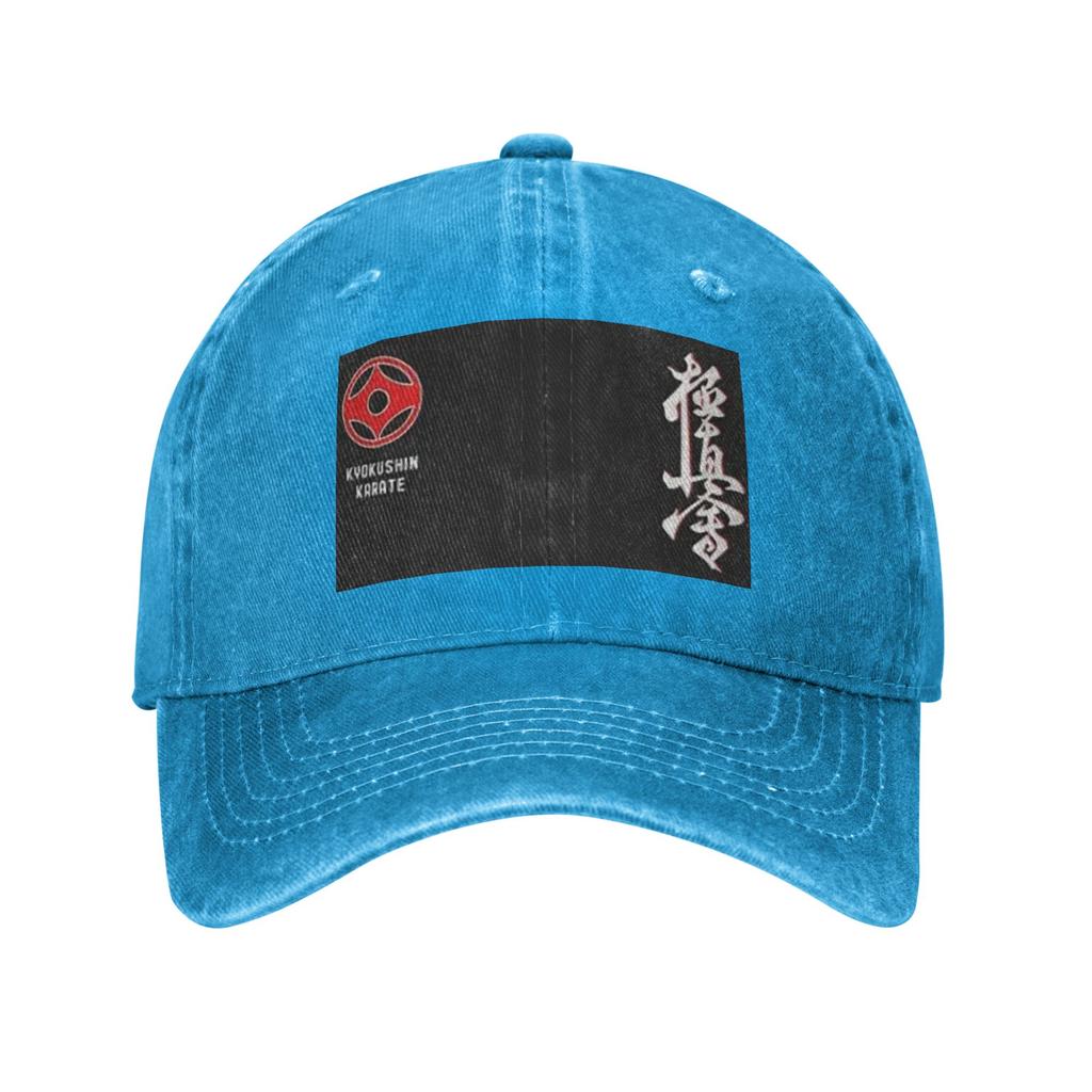 Unisex Baseballové kšiltovky Kyokushin Karate Kanji Taijutsu Prané džínové Letní sportovní Baseballové kšiltovky Hip Hop kšiltovka Casquette