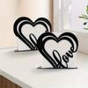 Heart Shaped Iron Napkin Holder Metal Paper Stand Home Party Decoration Independent Desktop Tissue Storage Clip Napkin Dispenser