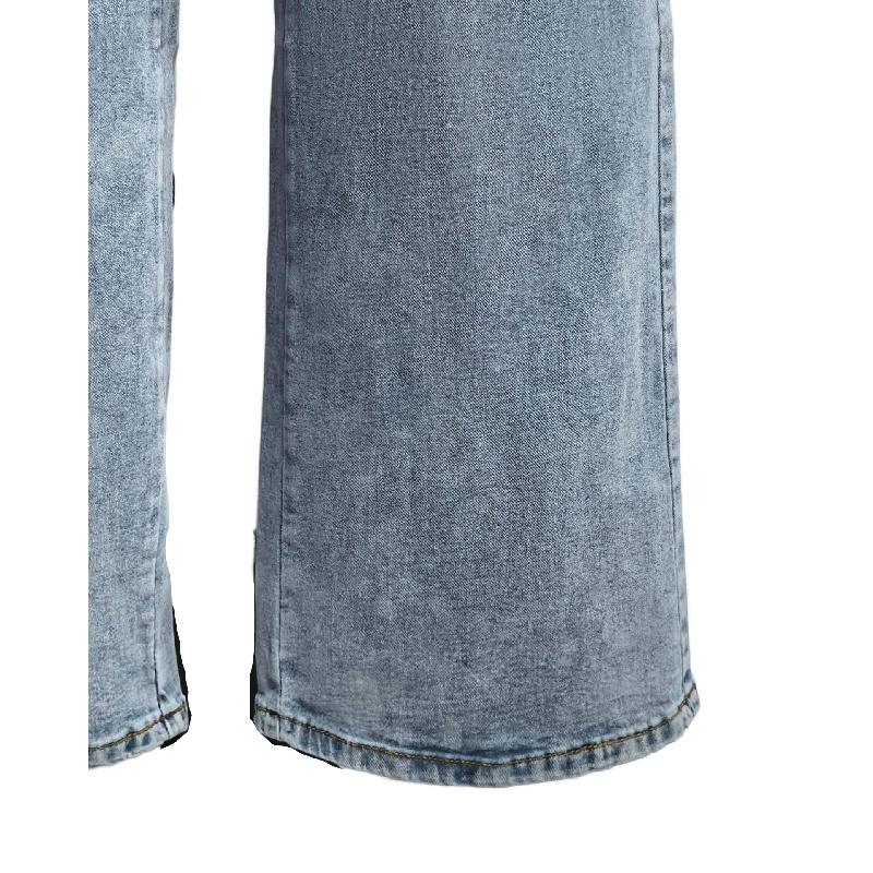 2026 Frühling/Sommer Neuer Trend Elastischer Bund Kordelzug Cargohosen Lässige Weitbeinige Jeans für Damen