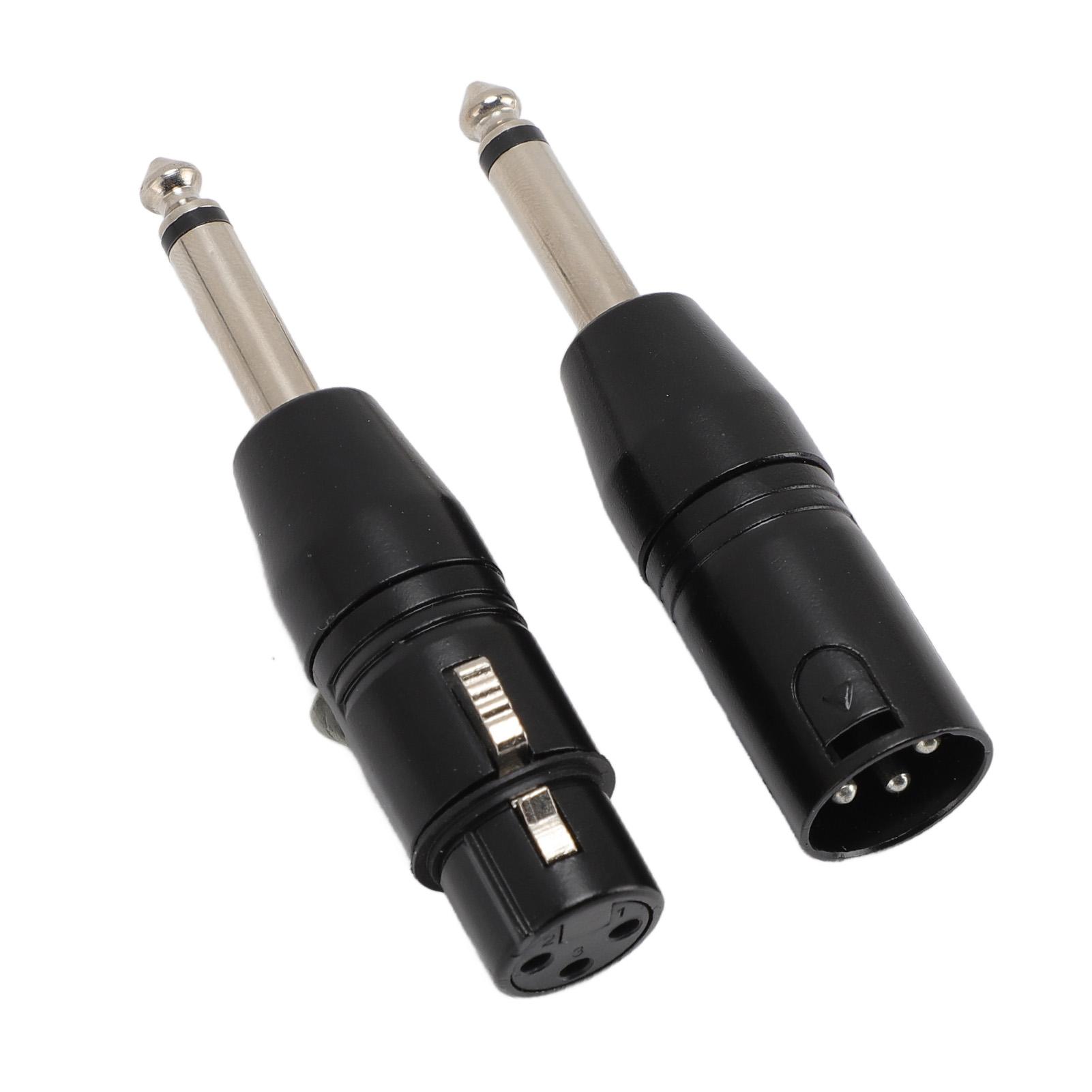 

1 Pair XLR Adapter Black Professional 6.35mm 1 4inch Male to XLR Male Female Adapter for Mixer Microphone Amplifier