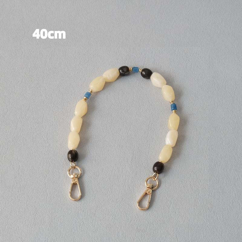 New Fashion Boutique Woman Bag Accessory Beige Beaded Chains Cute Acrylic Luxury Strap Women Elegant Bag Acrylic Handle Chain