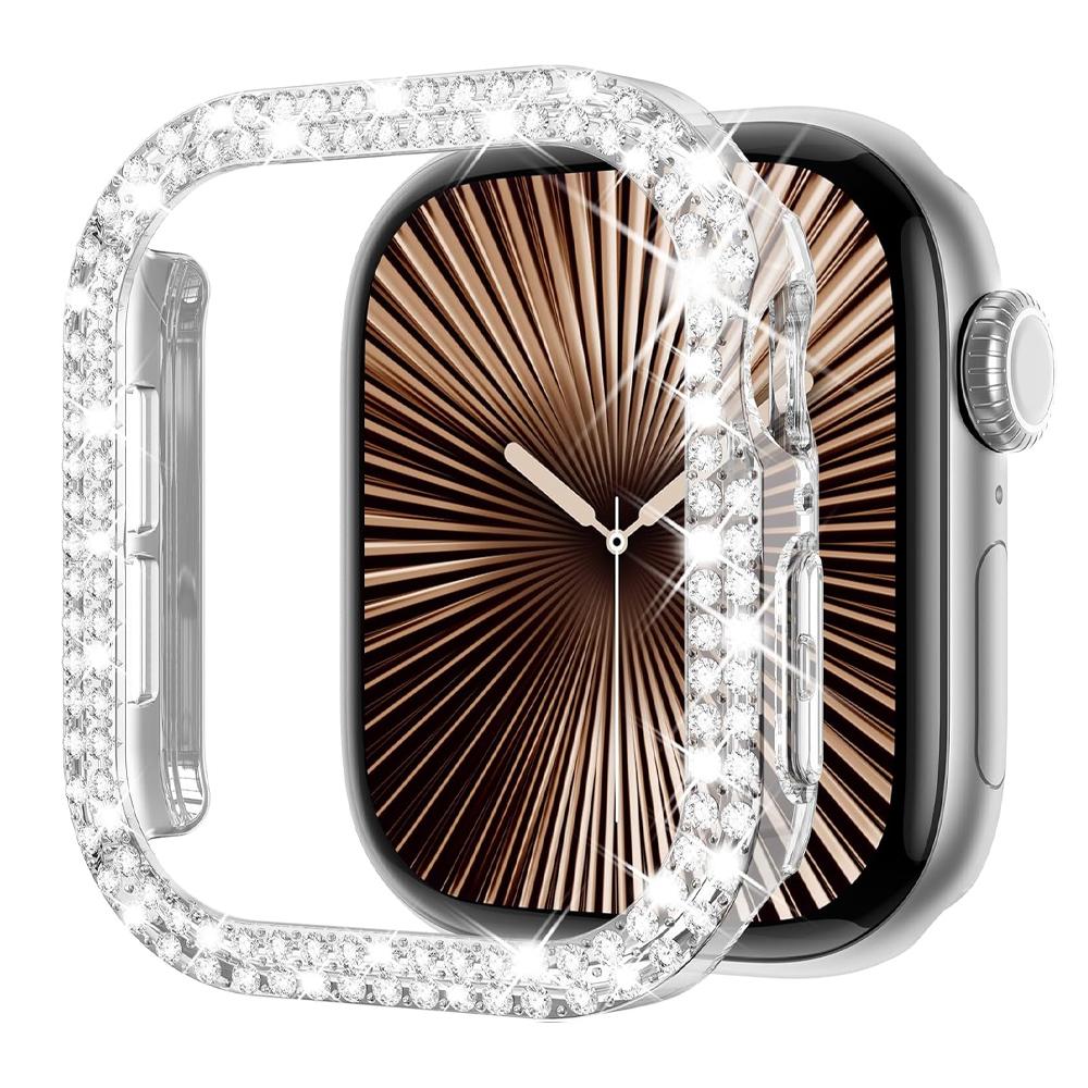 Cover For Apple watch Case 42mm 46mm Series 10 accessories Bling Diamond Rhinestone PC Bumper Protector Face iWatch Protective