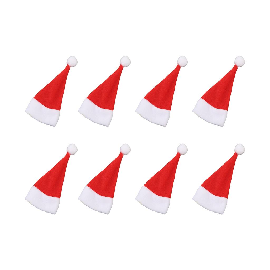 30Pcs Mini Santa Hats Christmas Miniature Ornaments for DIY Crafts Holiday Knife Fork Tableware Wine Bottle Decoration