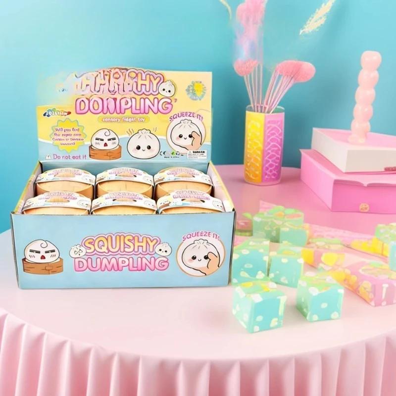 Shiny Dumpling Colorful Stress Relief Balls Easter Gift Box Fillers Stretchable Office Desk Decorative Dumpling Mystery Box
