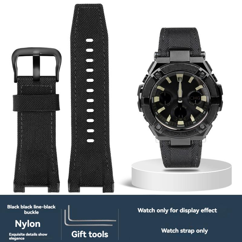 Voor Casio G-SHOCK GST-S130/S110/S120/W130L GST-210/B100/W300 Echt Lederen Horlogeband armband Mannen nylon Horlogeband 26mm