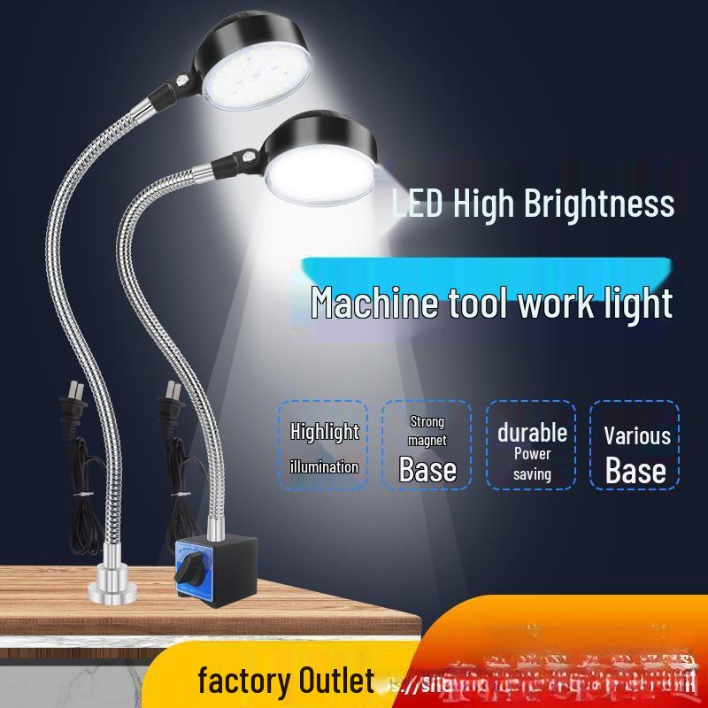 High Brightness Lathe Work Light with Strong Magnetic Base and Button Switch for Industrial Use