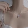S925 Sterling Silver Epoxy Flower Necklace Women's Cross-border Girl Explosion Pendant 2024 New Light Luxury Niche Collarbone Chain