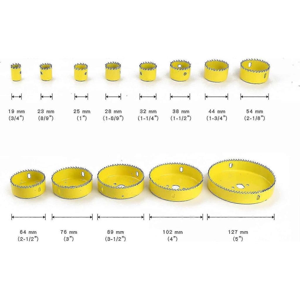 Hole Saw Box, Hole Saws Trepan 19~127mm Complete Kit In Box With Mandrels And Devices