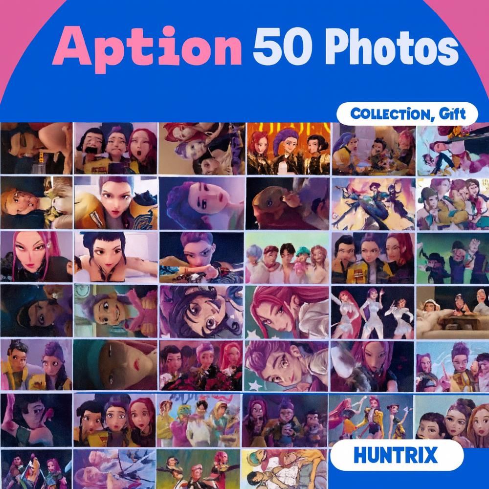 K-POP Łowcy Demonów Najlepsza Kolekcja Photocards: HUNTRIX, LION BOYZ, & DERPY (PO ZESTAW 50 SZTUK)