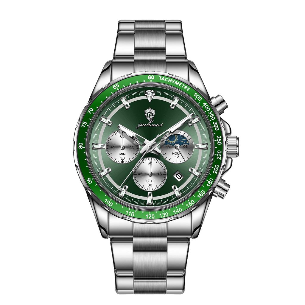 Gohuos 9815 Top Brand Luxury Men's Watches Stainless Steel Luminous Hands Casual Waterproof Watches with Free Gift 8 Accessories