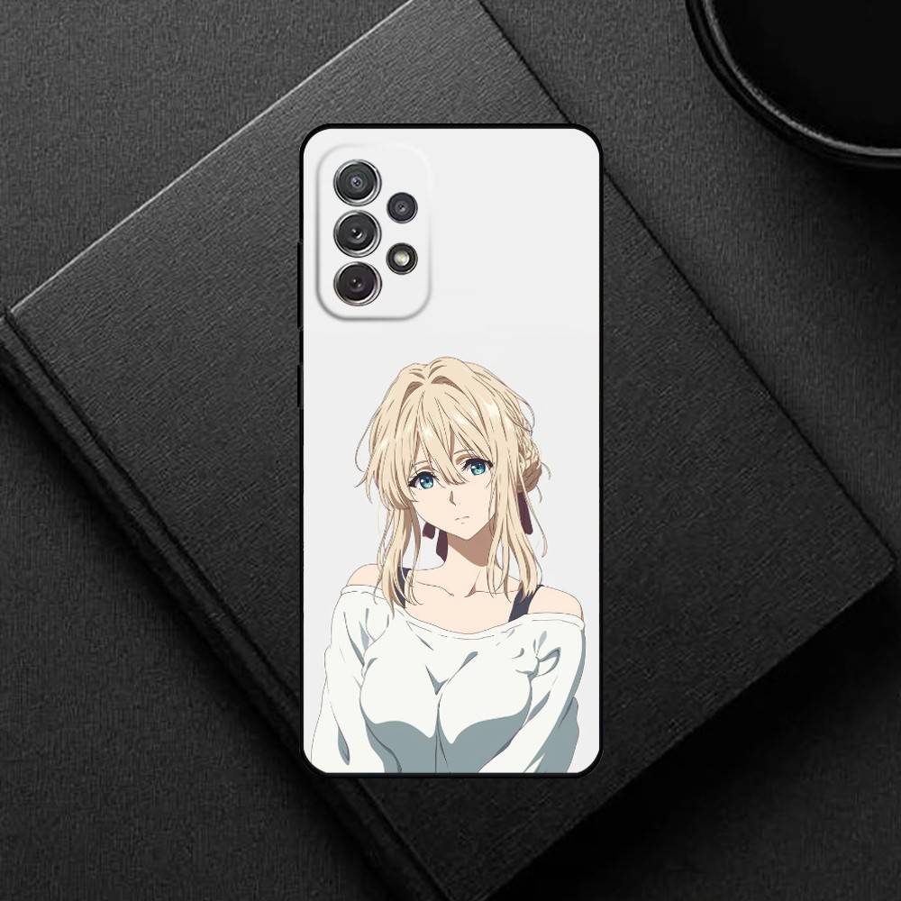 Anime V-Violet evergarden Phone Case For Samsung S25,S24,S21,S22,S23,S30,Ultra,S20,Plus,Soft Silicone Black Cover