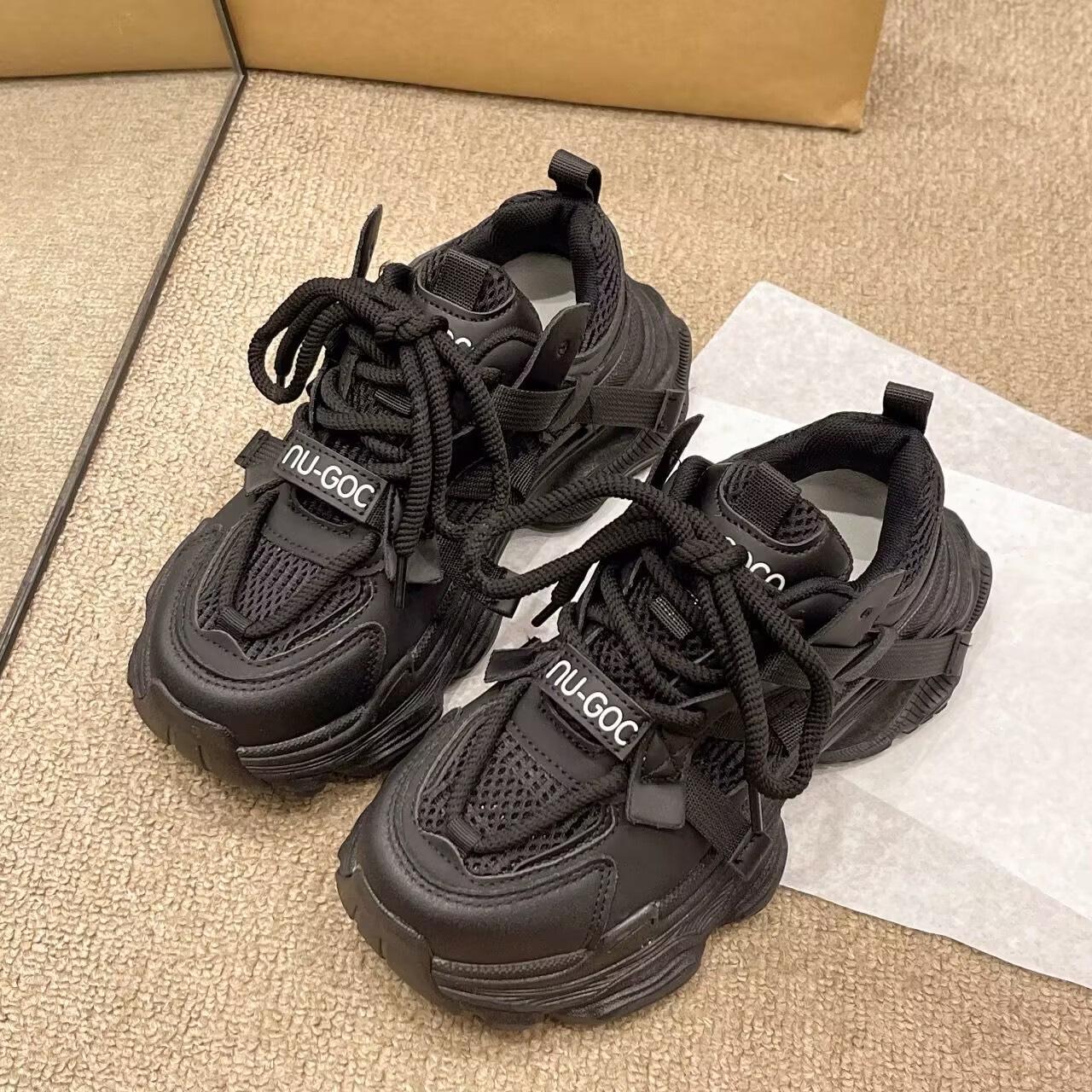 

Женские сетчатые дышащие кроссовки на платформе 2024 года — весна-зима в корейском стиле 37