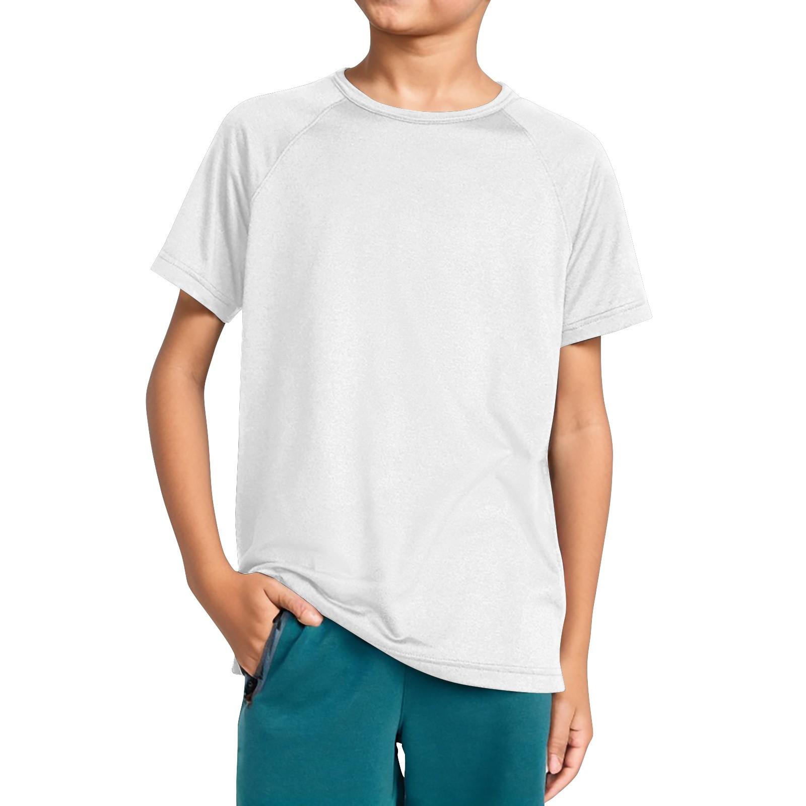 

Футболка для мальчиков с круглым вырезом и рукавами-плунжерами 90 белый