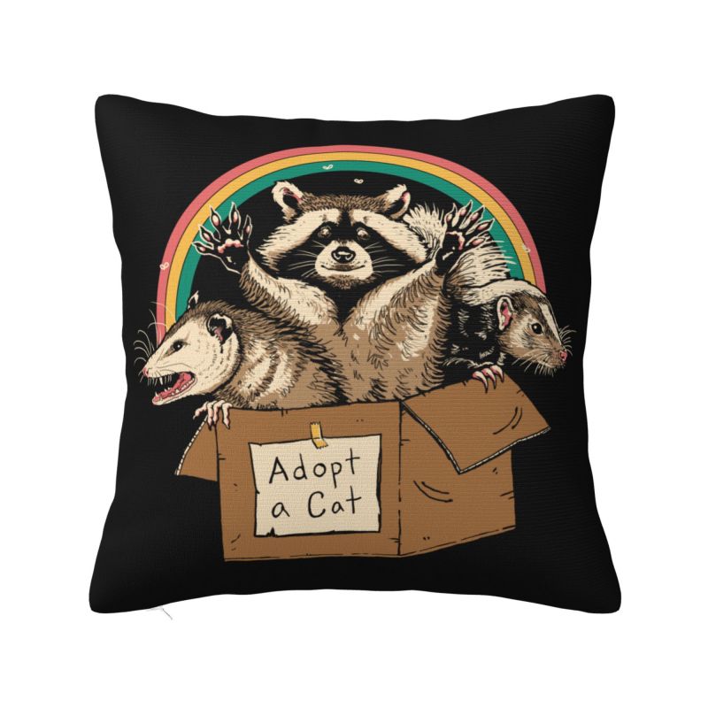 Cute Love Raccoon Throw Pillow Case Bedroom Decoration Fashion Racoon Panda Cushions Cover For Sofa Square Polyester Pillowcase