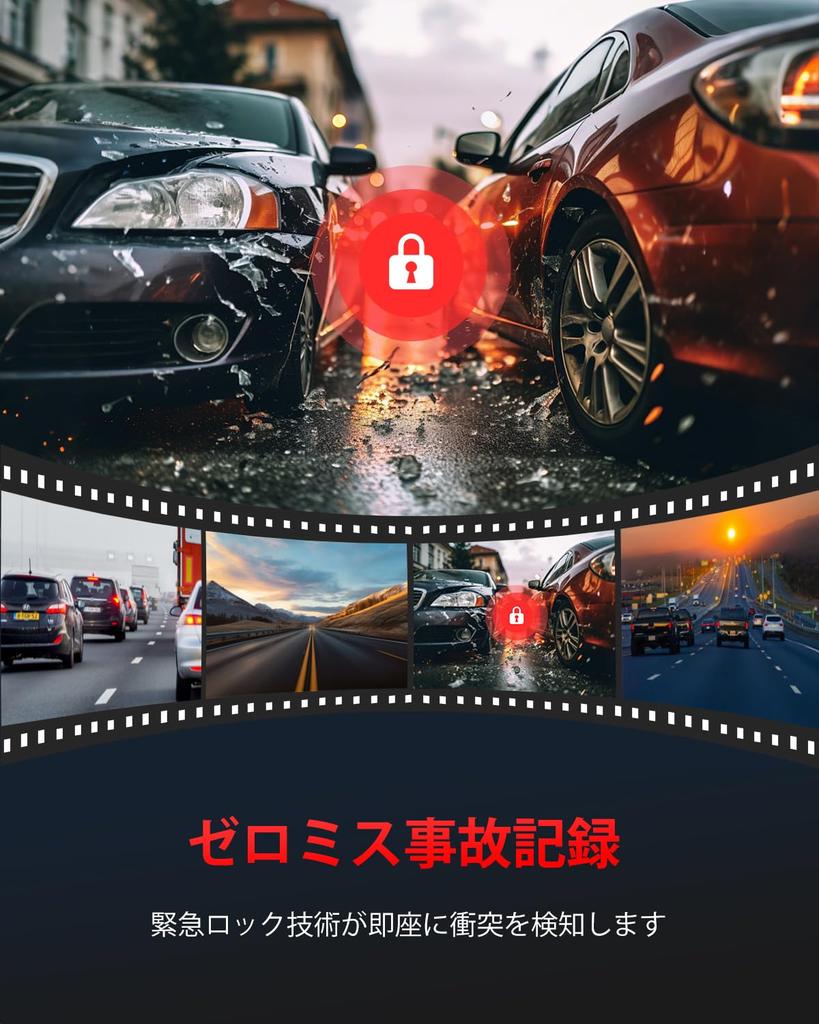 SJCAM M60S Dash Cam with Front and Rear 4K Simultaneous Front and Rear UHD Parking Monitoring Lightweight and 64GB Card Cameras, Recording,