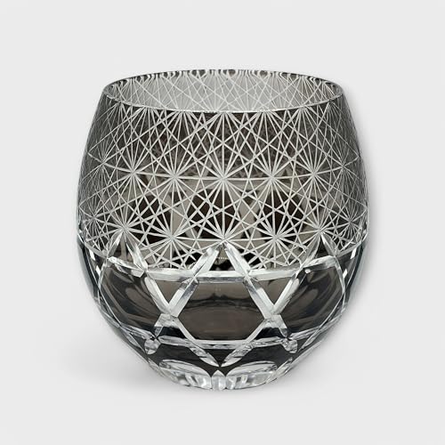 

Kiriko Kiriko Glass, Round and Egg-Shaped, Whiskey, Rocks, Highball, Beer, Shochu, Alcohol, Whiskey, Stylish, Dishwasher Safe, Cut Glass, Gift (Black)