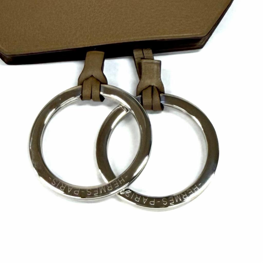 Excellent HERMES Necklace Leather Clochette Necklace Charm Leather leather Women Used