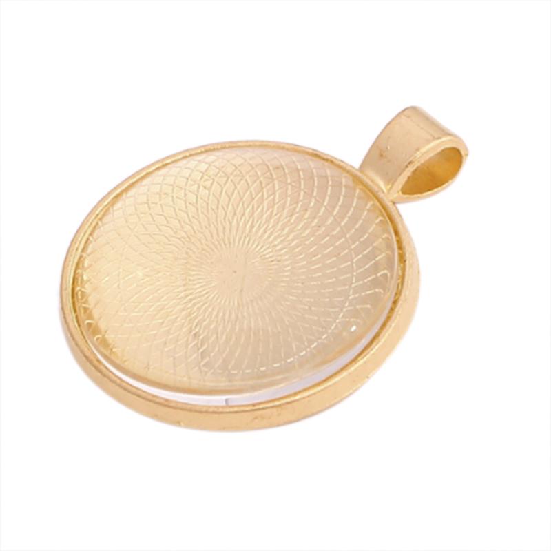 80Pcs Round Pendant Trays Glass Cabochon Base 8 Color Jewelry Making Crafts Gift