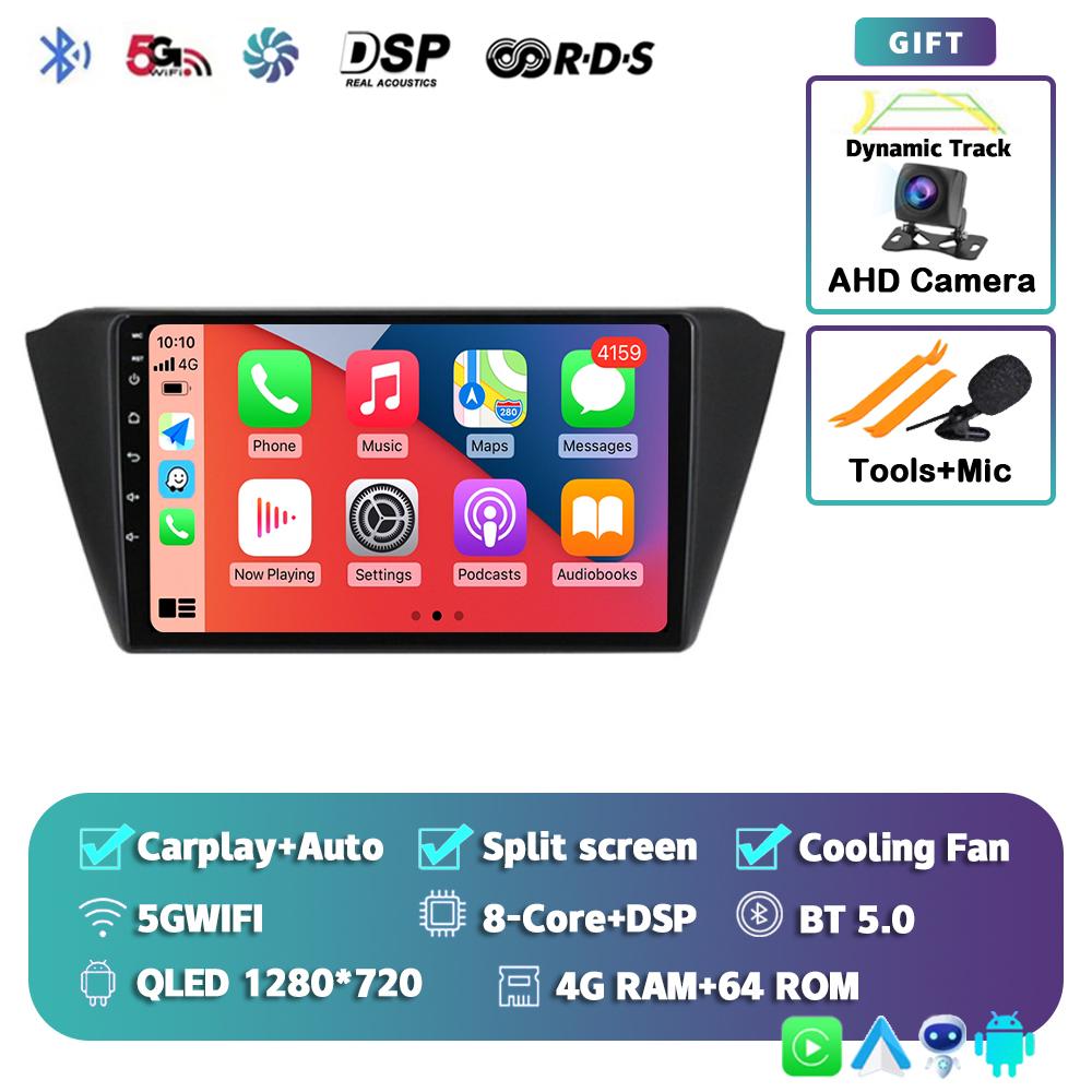 Android 14 Carplay Auto WIFI+4G Car Radio For Skoda Fabia 3 III 2014 2015 2016-2020 Multimedia GPS Player Stereo 2din Head Unit