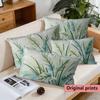 Tropical Leaf Embroidery Lumbar Pillow Covers Suitable For Sofa Bedroom Car Cushion Rectangular Back Cushion