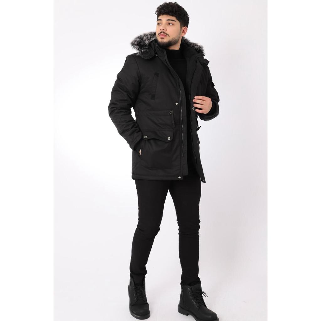 Bill Fur Lined Hooded Coat
