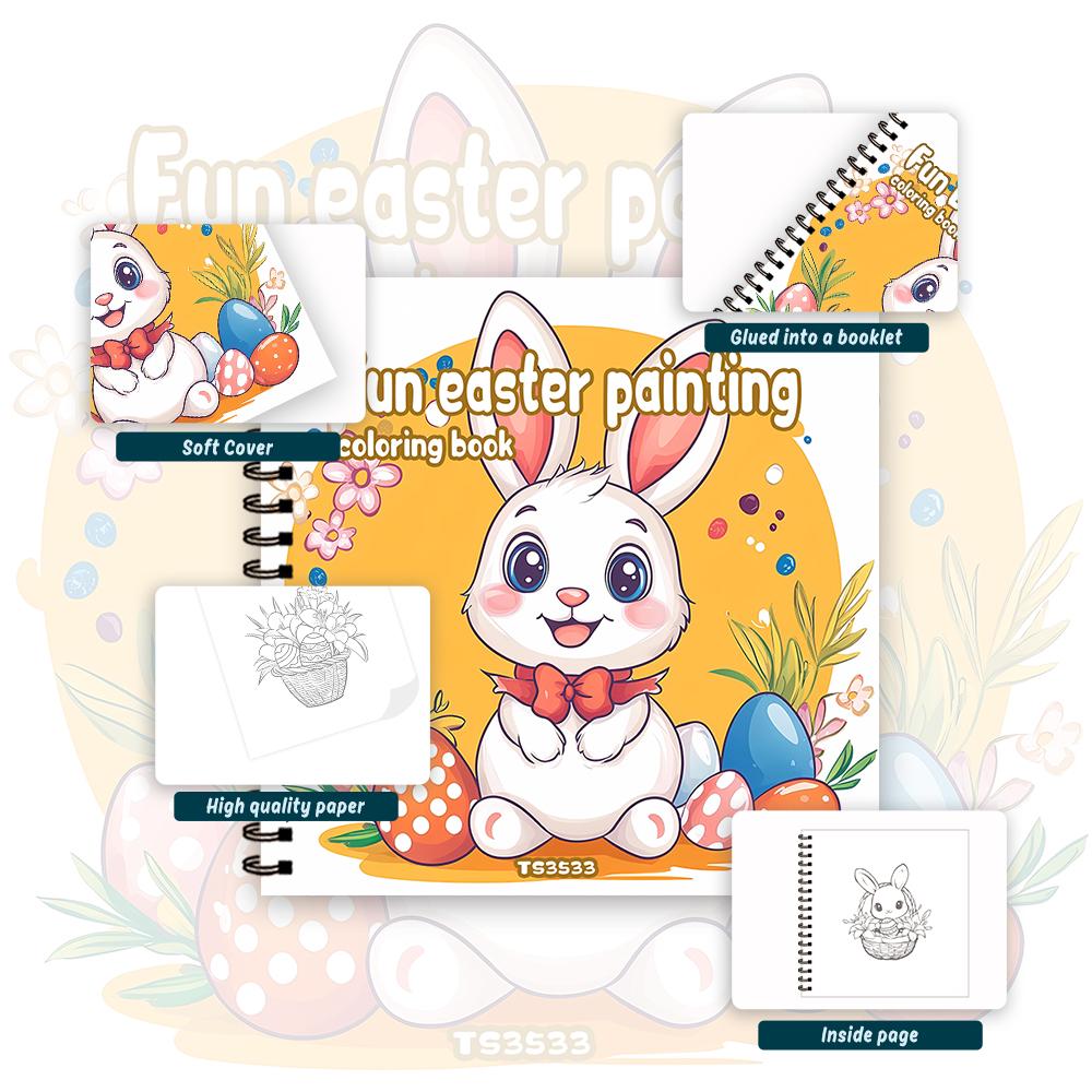 1pc,Easter Colouring Book - Teen Colouring Book - 30 Sheets, 8.3x 8.3 inches, Adult Stress Relief, Birthday, Easter Gift