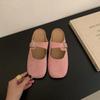Gentle Fairy Baotou Half Slippers Female New Sweet Suede Square Head Pedal