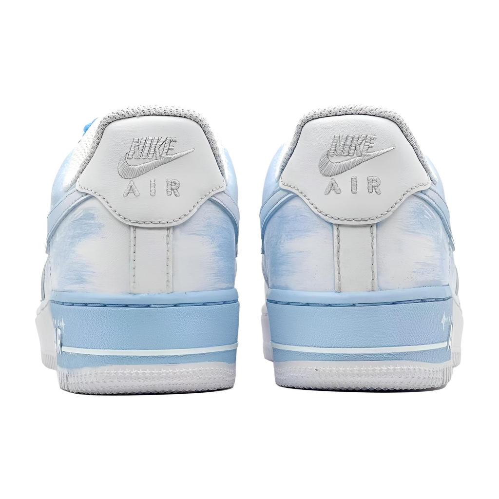 Nike Air Force 1 Blue Tide Feather Pelle Resistente all'Abrasione Scarpe da Skateboard Basse Unisex Blu Bianco CW2288-111(Team1321-)