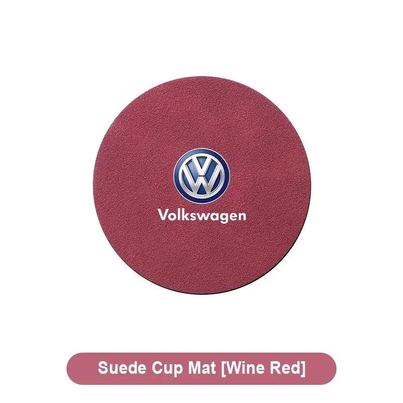 

B6 VW For Volkswagen Fashion Car Water Cup Mat Suede Non-Slip Coaster Accessories For VW GTI Polo Golf Passat Tiguan Arteon Toua 1pcs