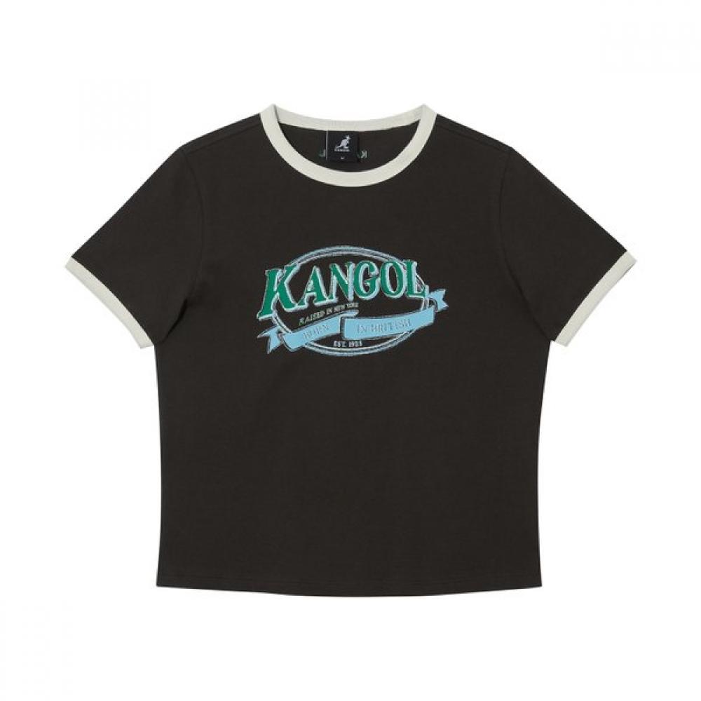 Kangol Women S Graphic Ringer Tee Charcoal 2792 M