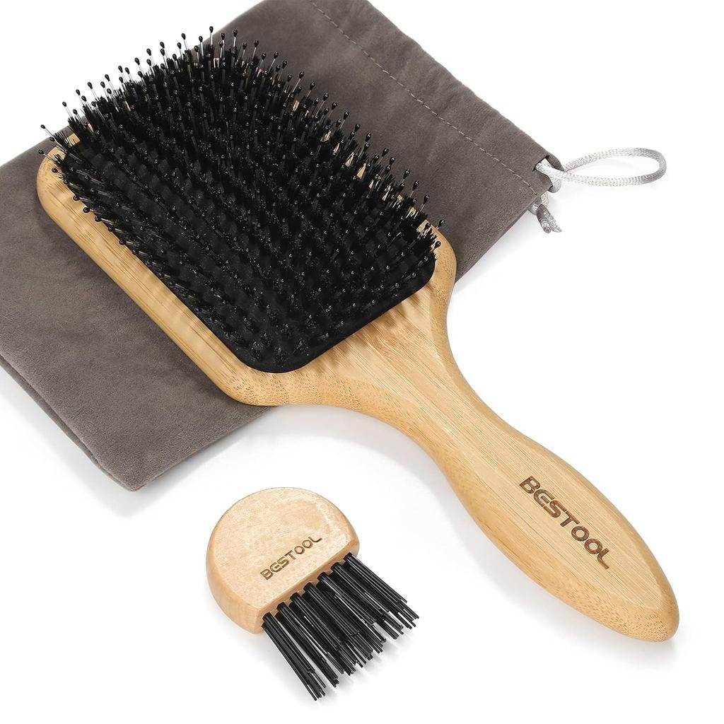 BESTOOL Hair Brush Pig Bristle Comb Wooden Paddle Men Women Children Care High-Quality Smooth Shiny Quality Improvement