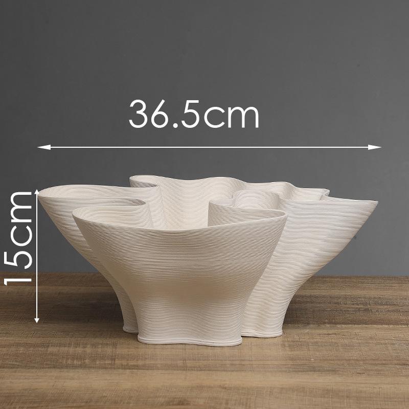 Ceramic Handicrafts Three-dimensional Pleats Petals Flower Vase Flower Arrangement Accessories Flowerpot Home Decoration