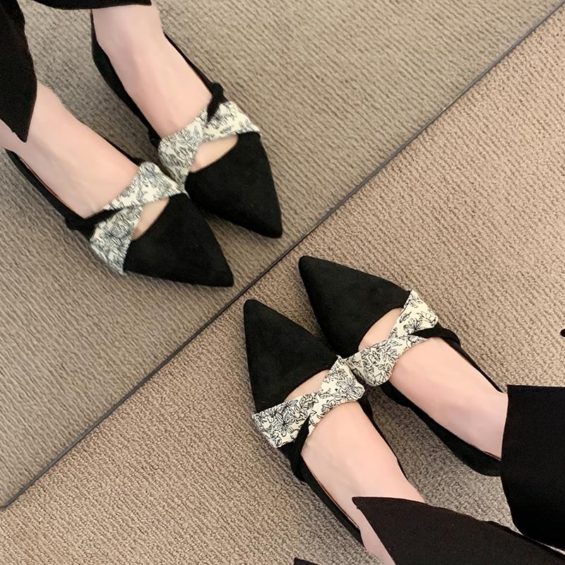 

2025 New Pointed Toe Women Loafers Shoes Shallow Casual New Shoes Sexy Woman Summer Luxury Sandals Party Shoes 35 чёрный